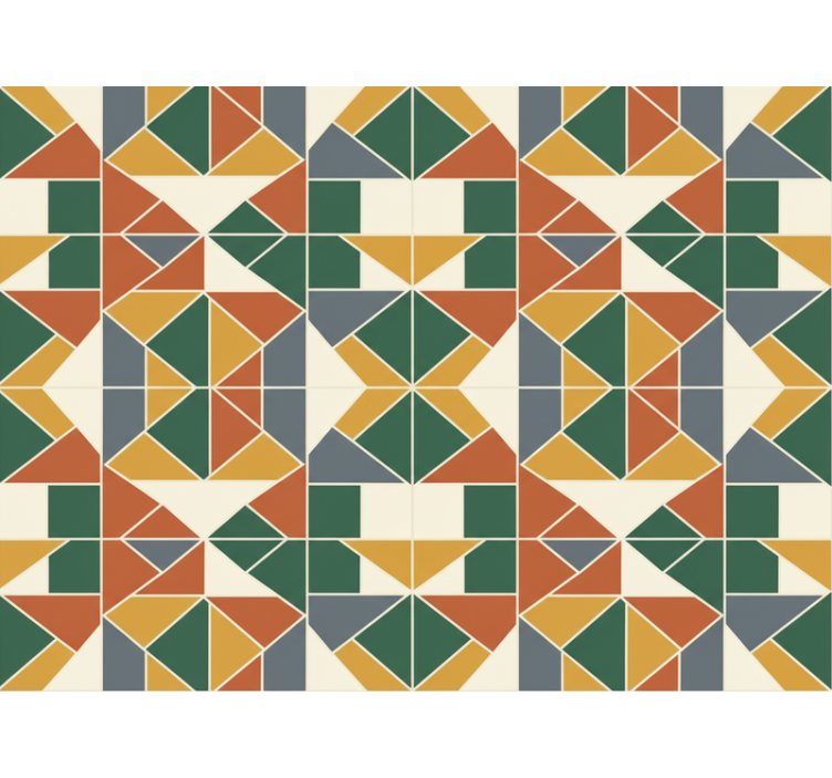 Abstract wallpaper with geometric design - TenStickers