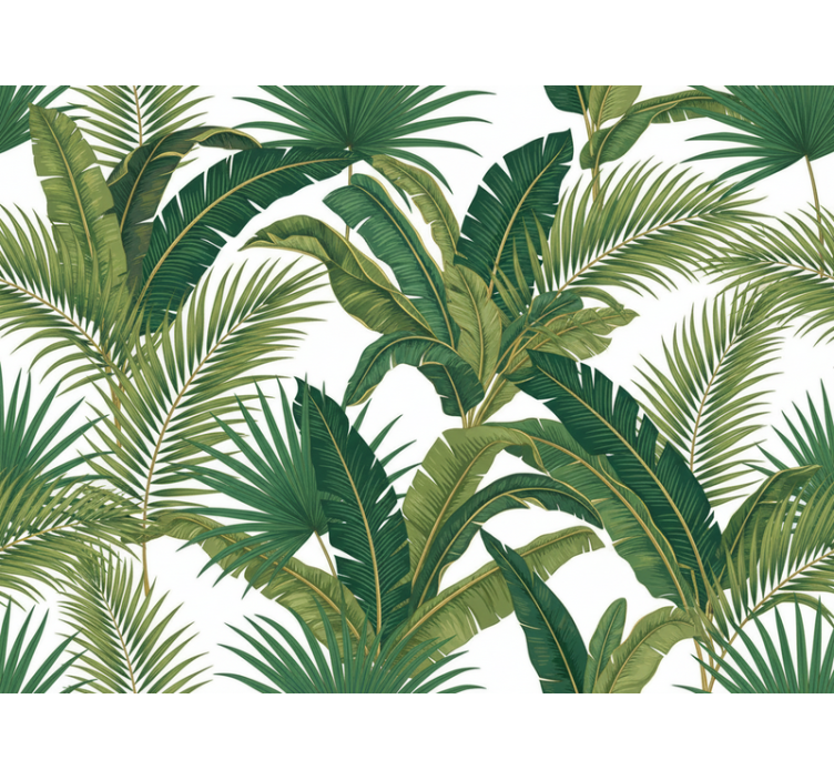 Leaf wallpaper jungle luxury palms design - TenStickers