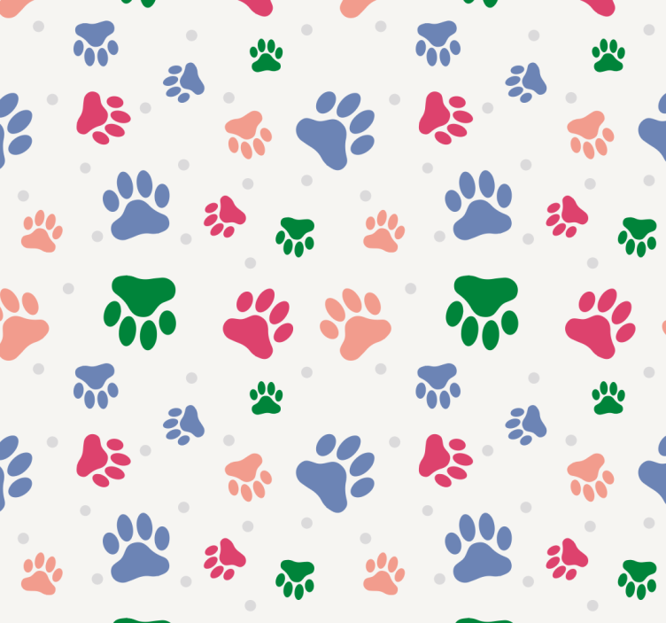 Paw Pattern Decor dogs wallpaper - TenStickers