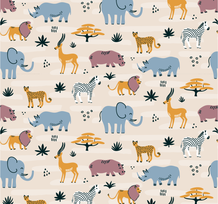 Safari Animal Ensemble animal wallpaper - TenStickers