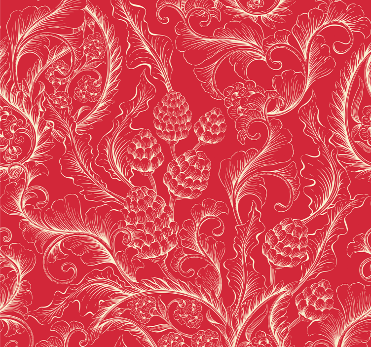 Paisley Illustration Ornamental Wallpaper - TenStickers
