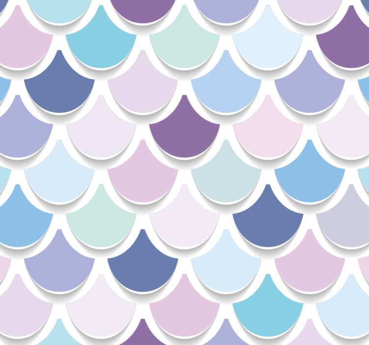Colorful Scallop Pattern textured wallpaper - TenStickers