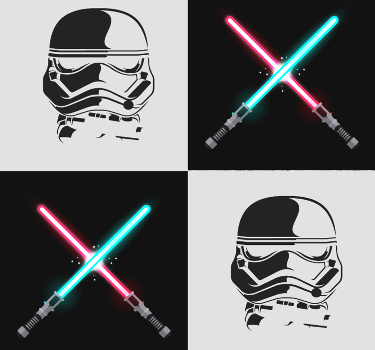 Stormtrooper Lightsabers customised wallpaper - TenStickers