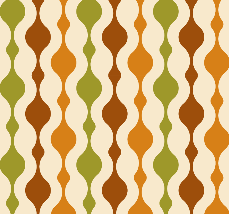Curvy Pattern Design striped wallpaper - TenStickers