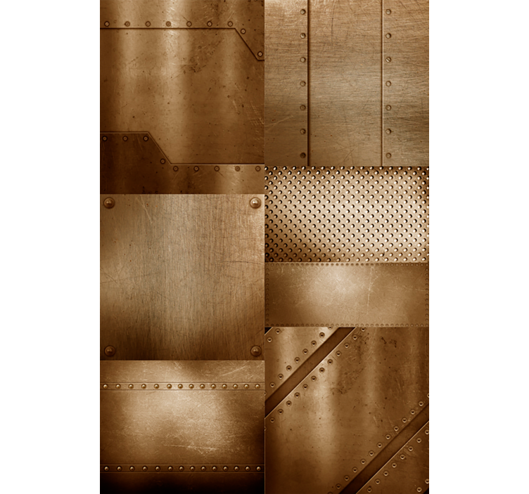 Metallic Texture Panels industrial wallpaper - TenStickers
