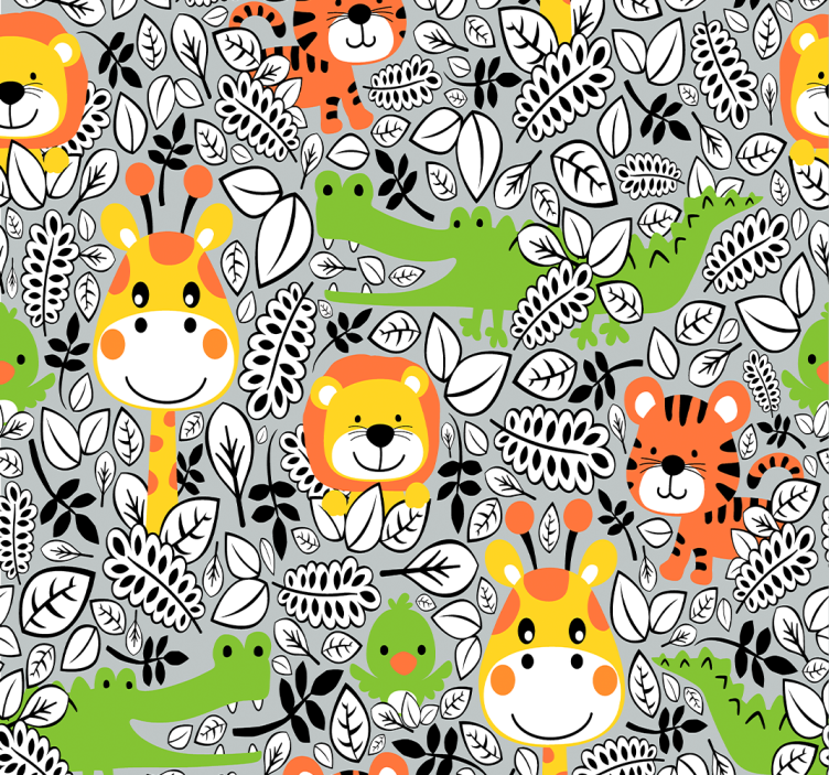 Safari Animal Fun animal wallpaper - TenStickers