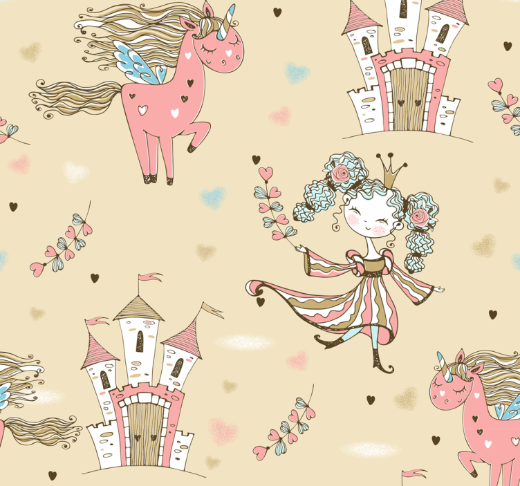 Fairytale Unicorns kids wallpaper - TenStickers