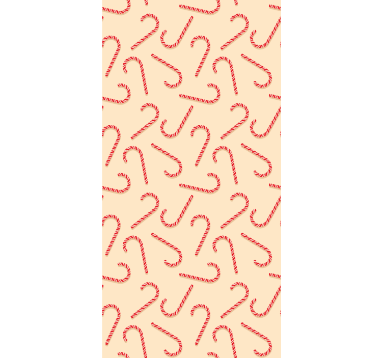 Candy Cane Swirls christmas wallpaper - TenStickers
