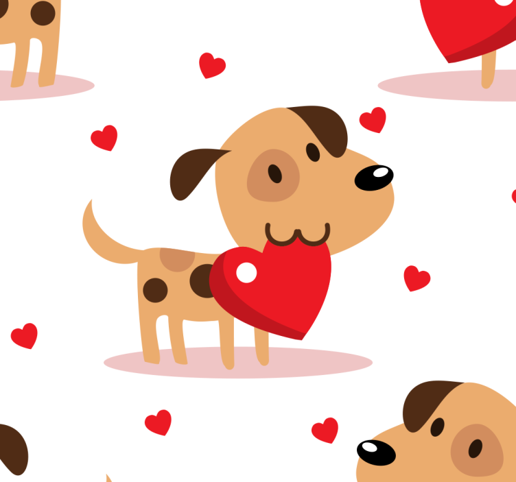Puppy Love dogs wallpaper - TenStickers