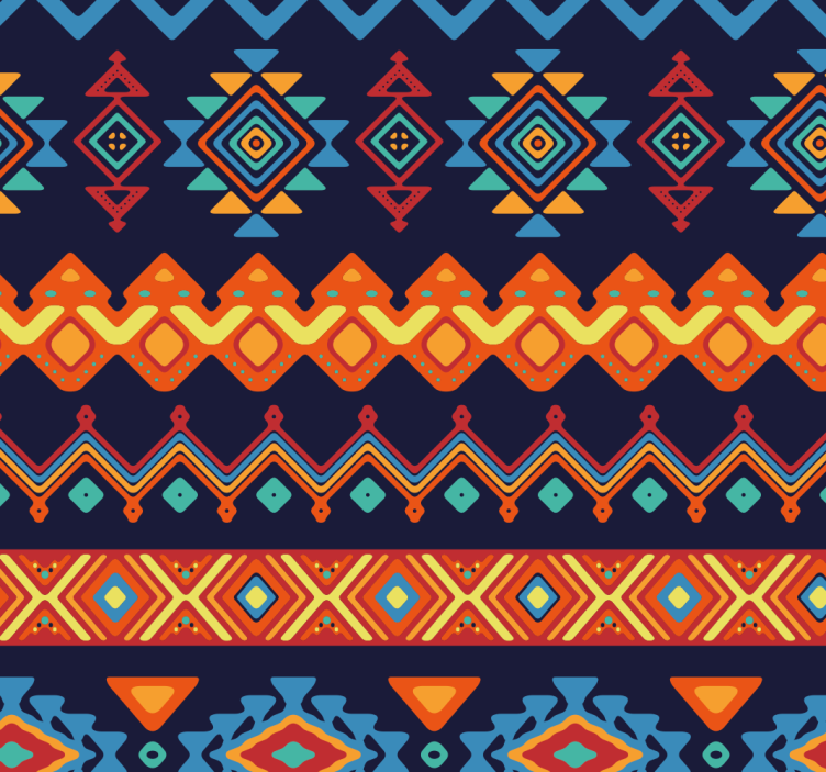 Aztec Pattern Fusion entryway wallpaper - TenStickers