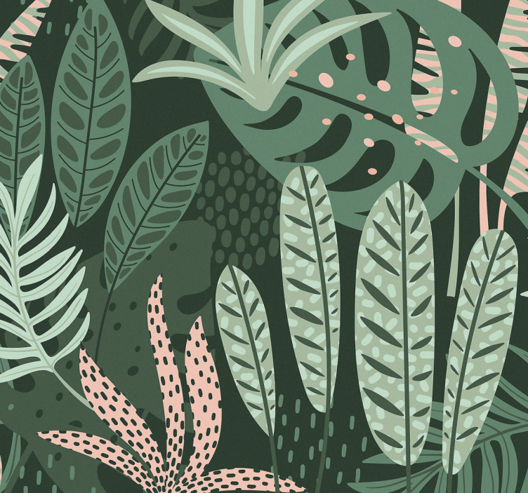 Summery palm trees living room wallpaper - TenStickers