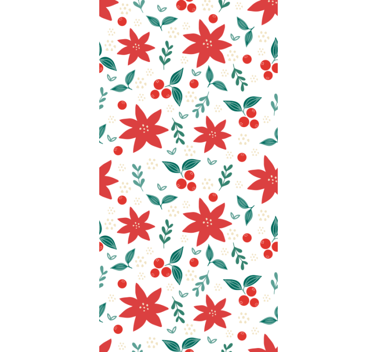Festive Poinsettias Pattern christmas wallpaper - TenStickers