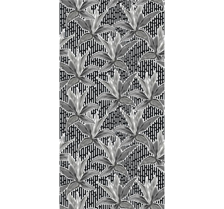 Botanical Geometric leaf wallpaper - TenStickers