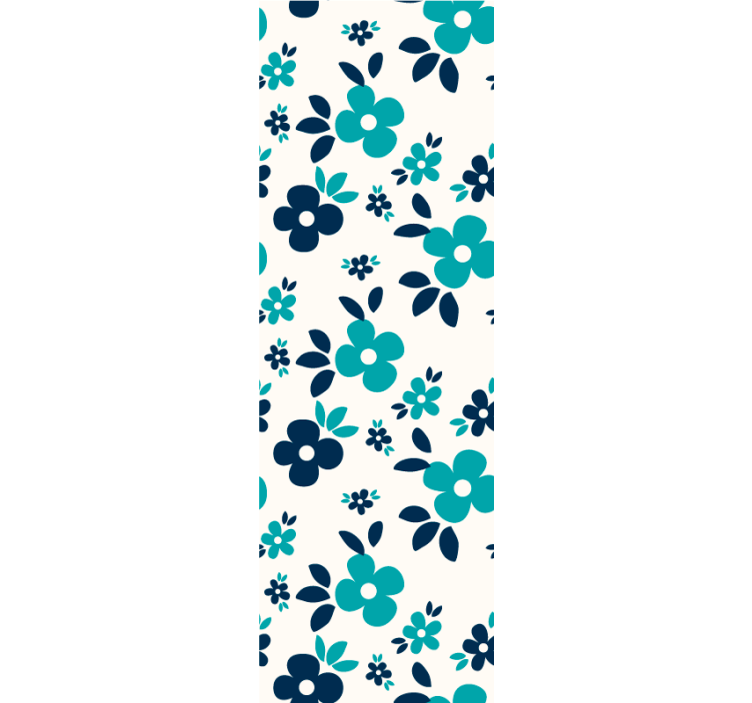 Simple blue flowers wallpaper - TenStickers