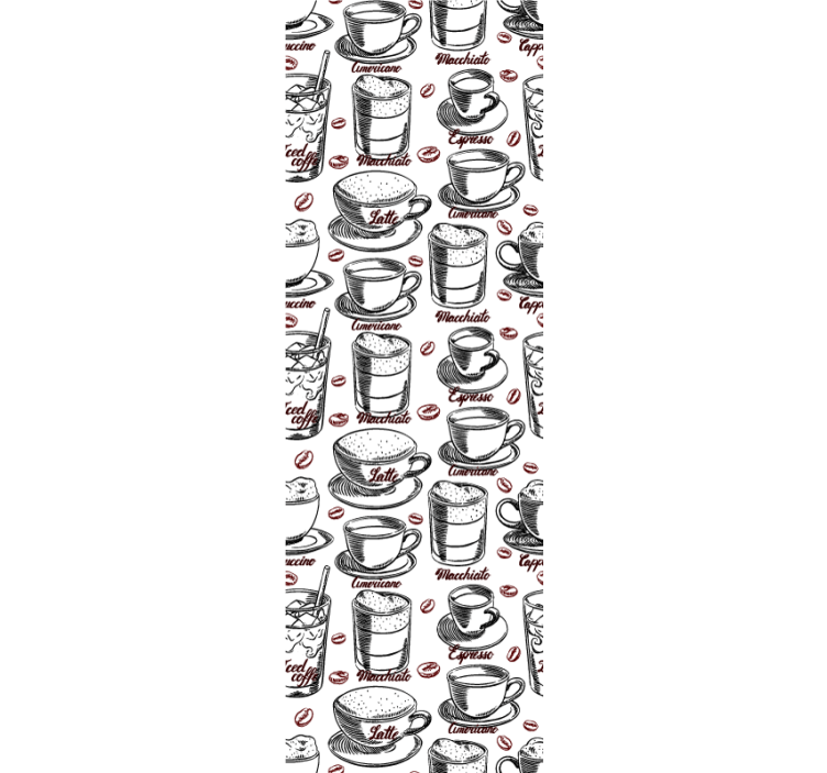 text about coffee pattern Modern Wallpaper - TenStickers