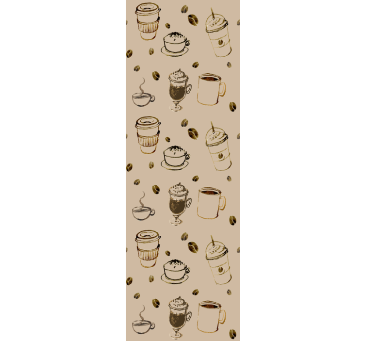 Coffee vintage pattern Kitchen Wallpaper - TenStickers