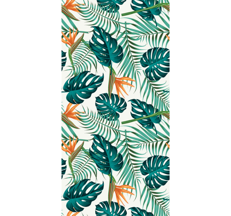 Tropical Leaf Print leaf wallpaper - TenStickers