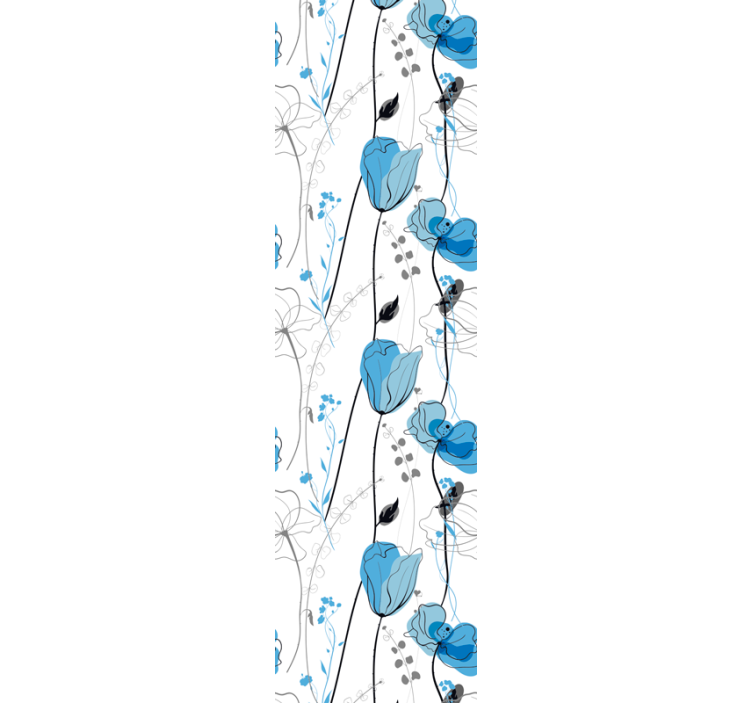 Blue Floral Elegance flower wallpaper - TenStickers