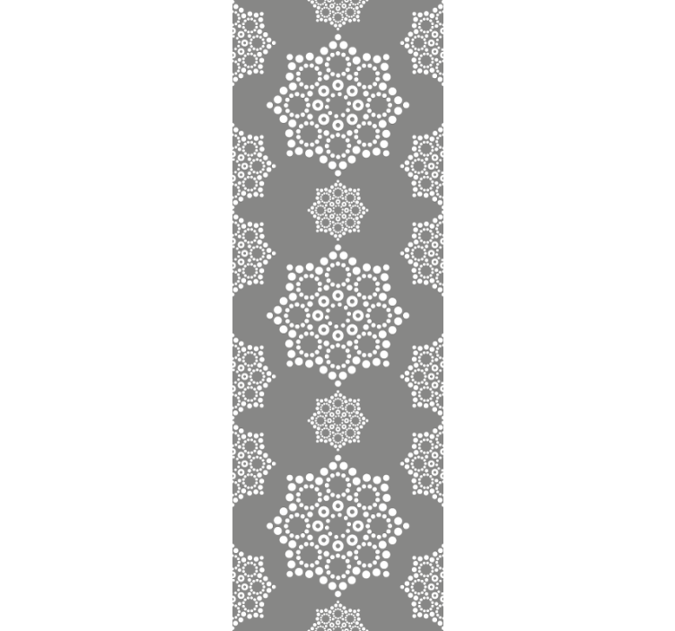 Geometric Snowflakes gray wallpaper - TenStickers
