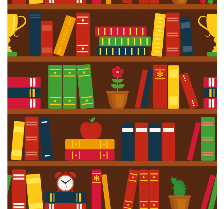 Home library Home office wallpaper - TenStickers