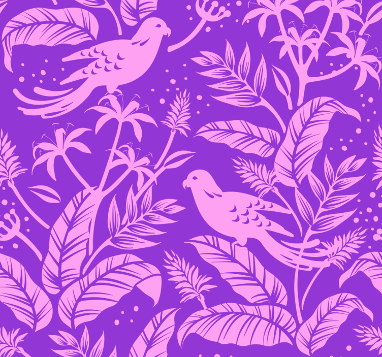 Purple Birds 3D Animal Wallpaper - TenStickers