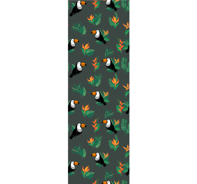 Toucan Pattern birds wallpaper - TenStickers