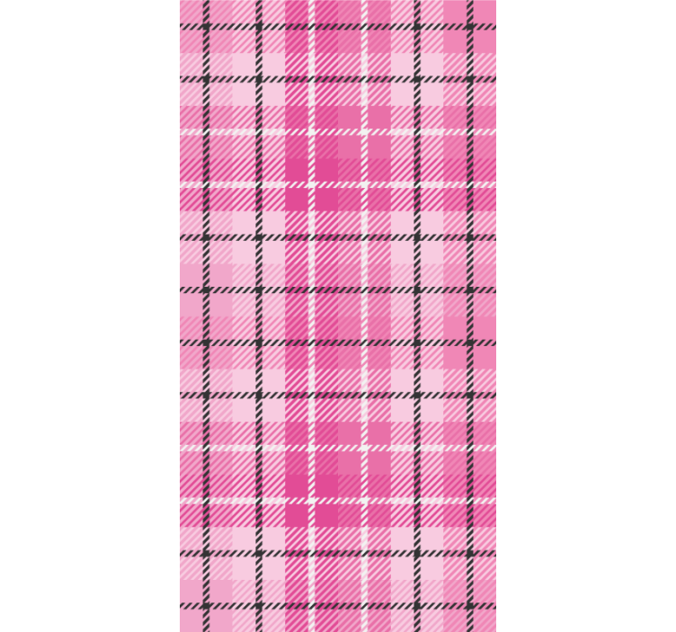 Pink Tartan Pattern square wallpaper - TenStickers