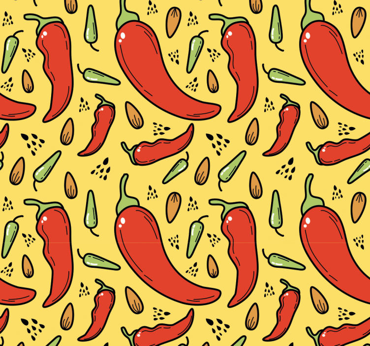 Spicy Chili Pattern nature wallpaper - TenStickers
