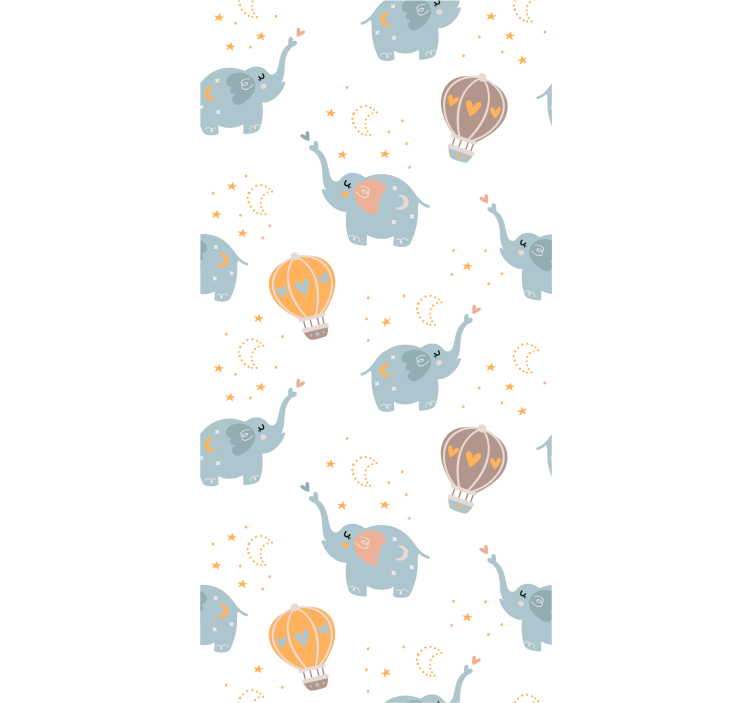 Elephant Balloon Dance nursery wallpaper - TenStickers