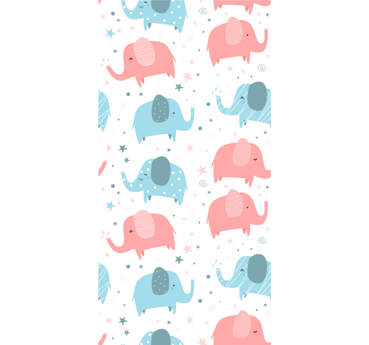 Playful Elephant Patterns elephants wallpaper - TenStickers