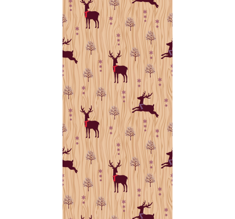 Stag wood panel Animal Wallpaper - TenStickers