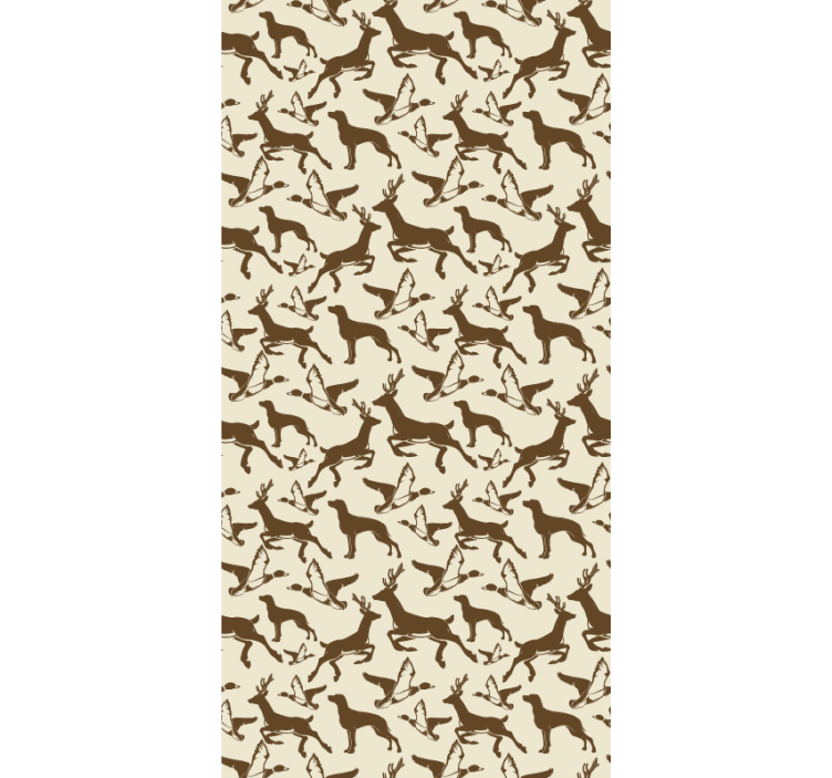 Leaping Deer Pattern animal wallpaper - TenStickers