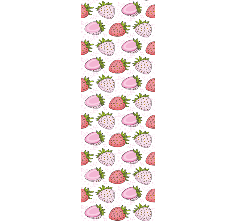 Seamless pink and red strawberries wallpaper - TenStickers