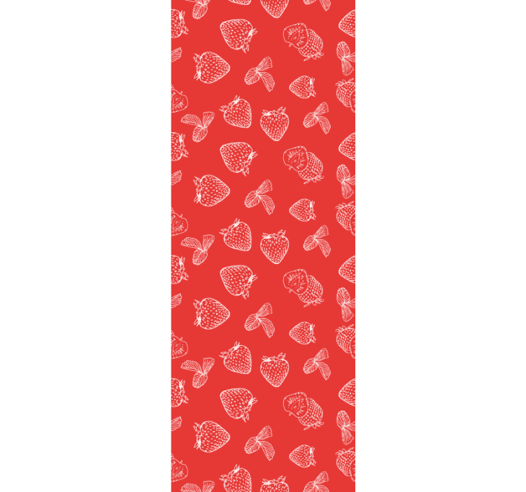 Strawberry doodle pattern Kitchen Wallpaper - TenStickers