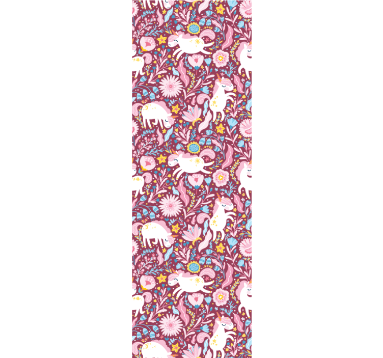 Beautiful unicorn animal pattern kid wallpaper - TenStickers