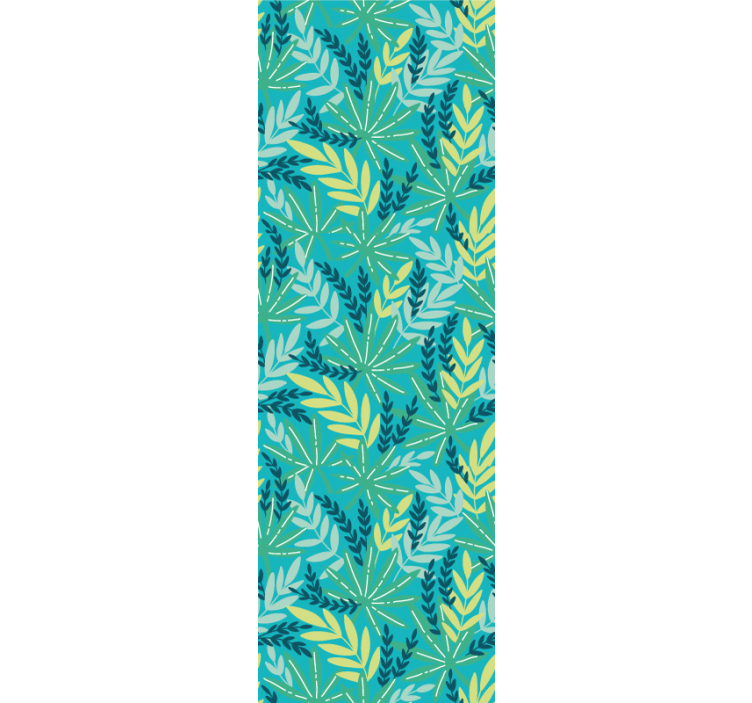 Blue tropical pattern flower wallpaper - TenStickers