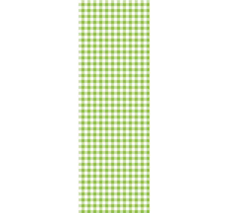 Green checked plaid design kitchen wallpaper - TenStickers