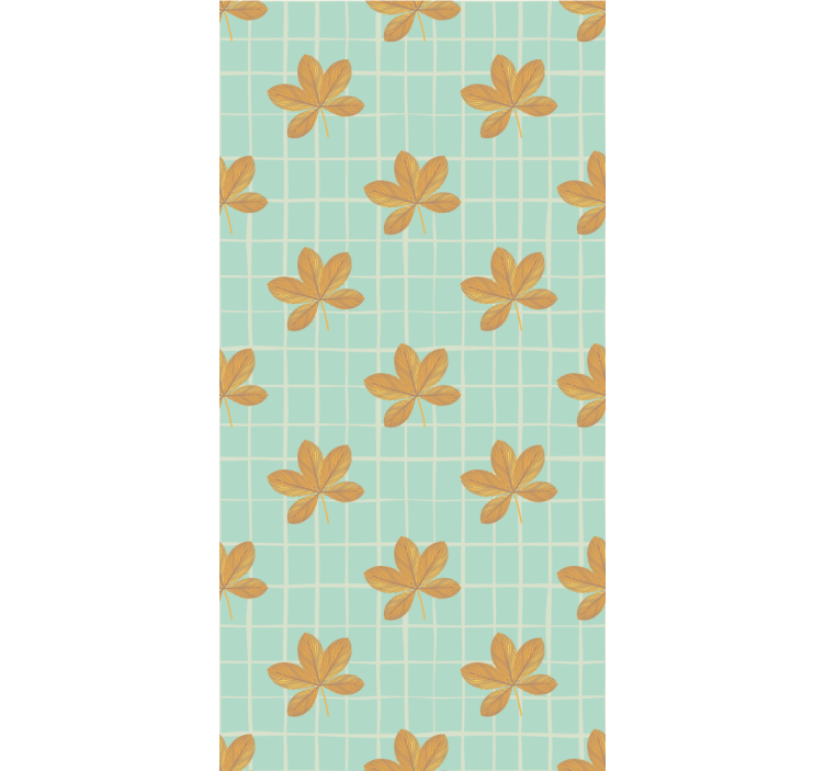 Checked pattern and scheffler flowers Wallpaper - TenStickers