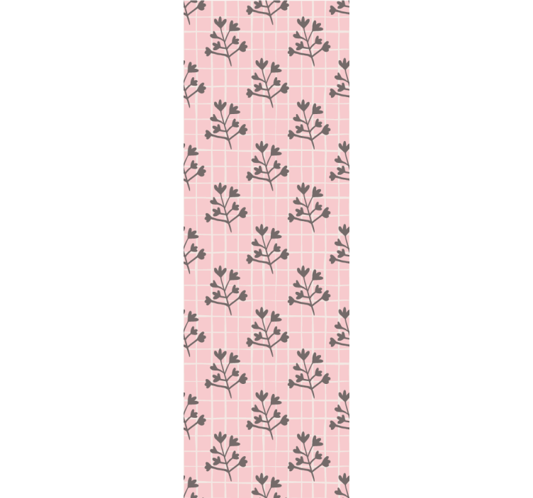 Botanical Grid Pattern leaf wallpaper - TenStickers