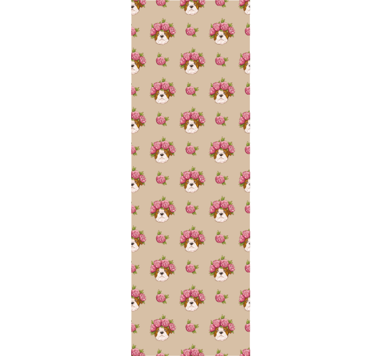 Floral Canine Motif dogs wallpaper - TenStickers