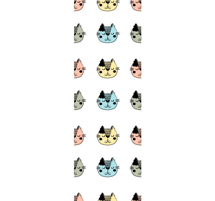 Cartoon Feline Faces cat wallpaper - TenStickers