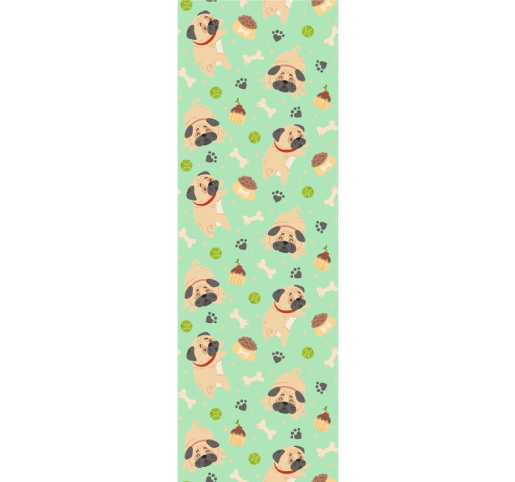 Pug Pattern Play dogs wallpaper - TenStickers