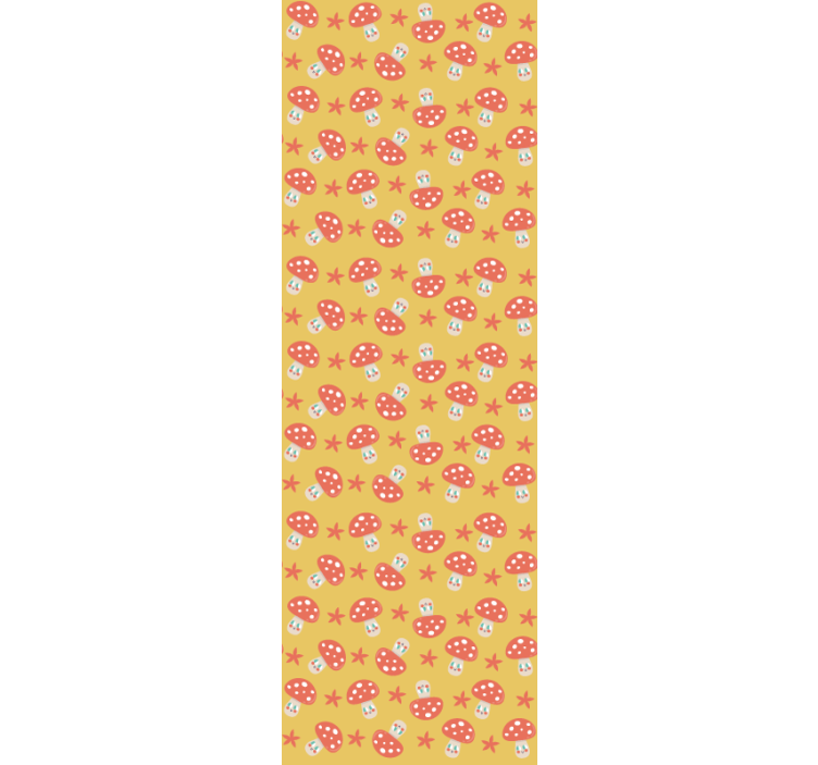 Classical mushrooms with face Flower Wallpaper - TenStickers