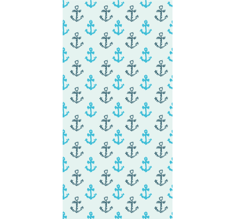 Nautical Anchor Pattern bathroom wallpaper - TenStickers