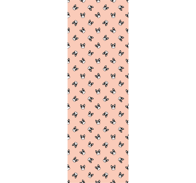 Cute french bulldogs pattern Bedroom Wallpaper - TenStickers