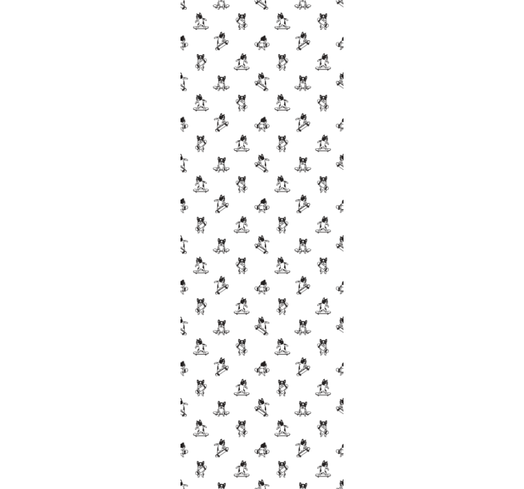 Cute dog on skateboard Bedroom Wallpaper - TenStickers