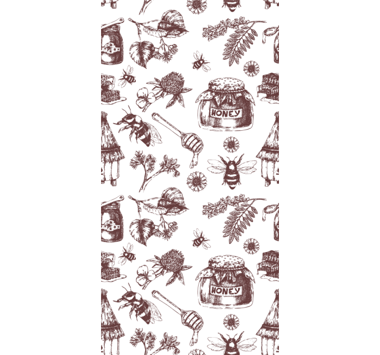 Rustic Apiary Sketch animal wallpaper - TenStickers