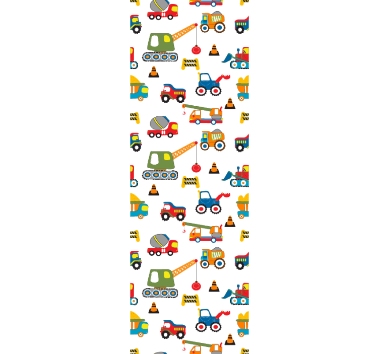 Cute design diggers on work Modern Wallpaper - TenStickers