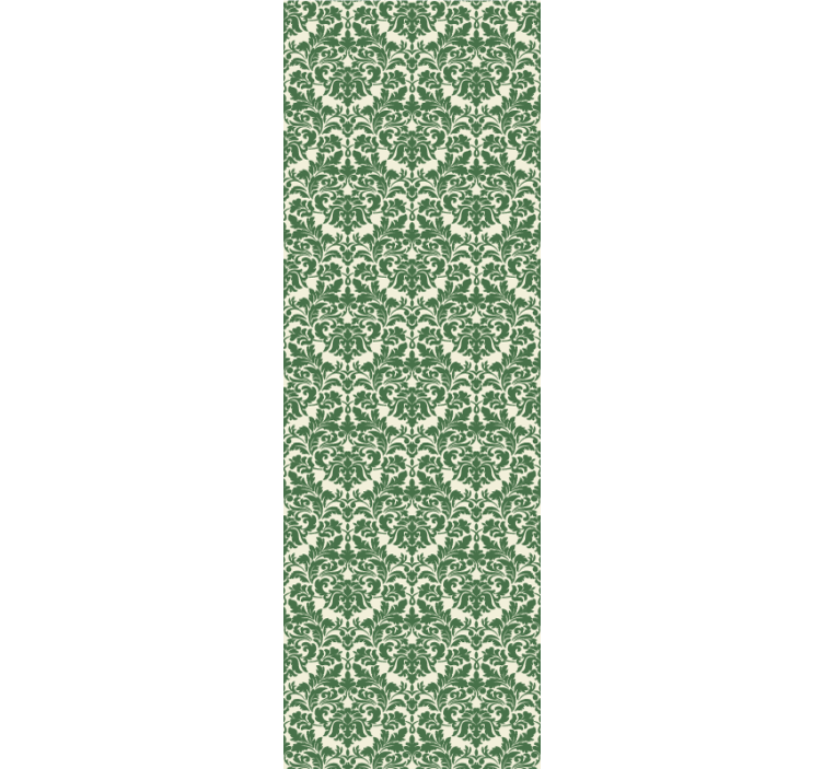 Geometric pattern of green flowers wallpaper - TenStickers