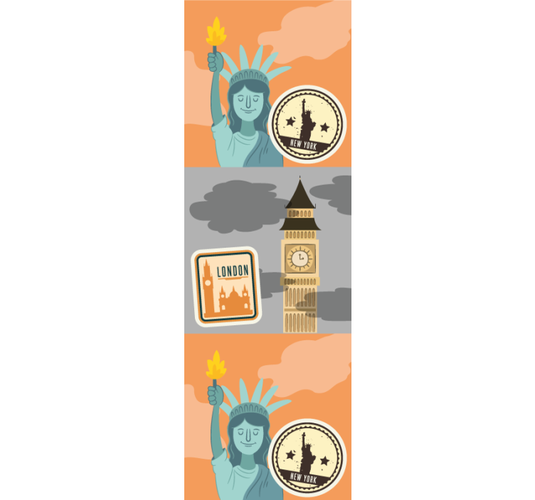 Iconic City Landmarks new york wallpaper - TenStickers